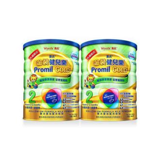 官方授权 港版Wyeth 惠氏 金装健儿乐奶粉 2段 900克 2罐