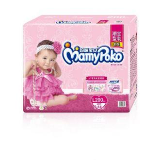 MamyPoko 妈咪宝贝 L 200片 女 瞬吸干爽 纸尿裤/尿不湿 9-14公斤
