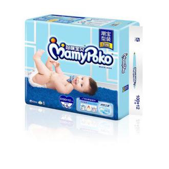 MamyPoko 妈咪宝贝 S 100+12片 男 瞬吸干爽 纸尿裤/尿不湿 4-8公斤